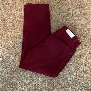 Re/Done burgundy cords